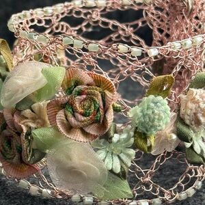 Hand Crafted Pink and Green Bracelet